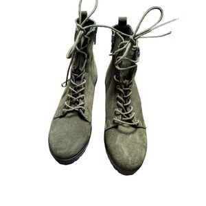 Anne Klein NWOB Suede Combat Boots sz 6 Green